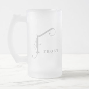 Namn & Initial Monogram Brev F-Anpassningsbar Frostat Ölglas