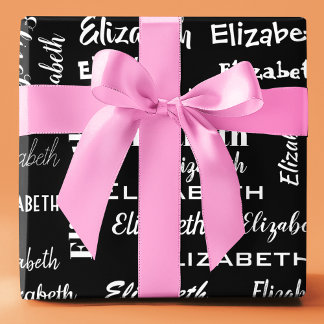 Namn Initial Monogram svart Personlig Gift Presentpapper