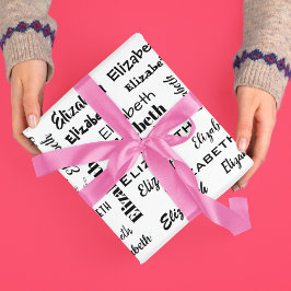 Namn Initialer Message Mönster Personlig Gift med Presentpapper