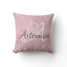 Namn Initialer Rosa ros Glitter