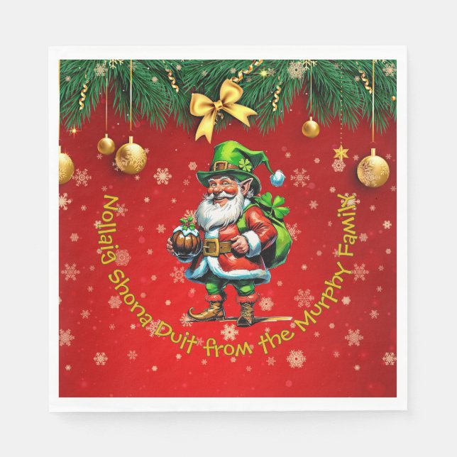 Namn - Irish Nollaig Shona Duit God jul Pappersservett (Framsidan)