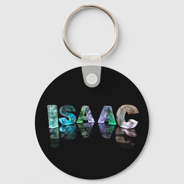 Namn Isaac i 3D Ljus (fotografi) Nyckelring (Framsida)