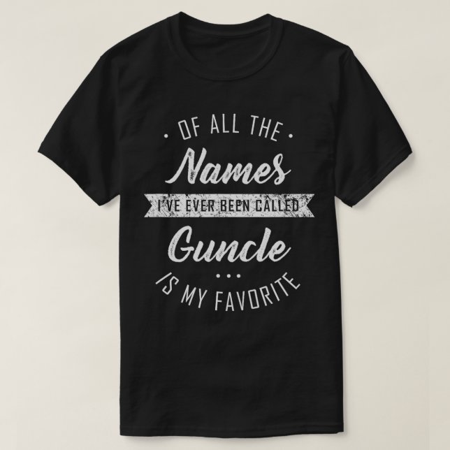 Namn Ive heter Guncle Cute Fars dag Gift T Shirt (Design framsida)