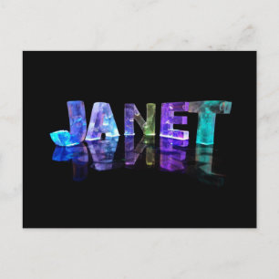 Namn Janet i 3D Ljus (fotografi) Vykort