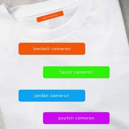 Namn Järn på lätta klädetiketter Klistermärke