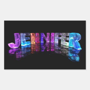 Namn Jennifer i 3D Ljus (fotografi) Rektangulärt Klistermärke