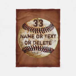 Namn, Jersey Number Coola Baseball Blanket, 3 stor Fleecefilt