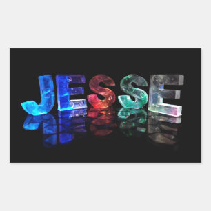 Namn Jesse i 3D Ljus (fotografi) Rektangulärt Klistermärke
