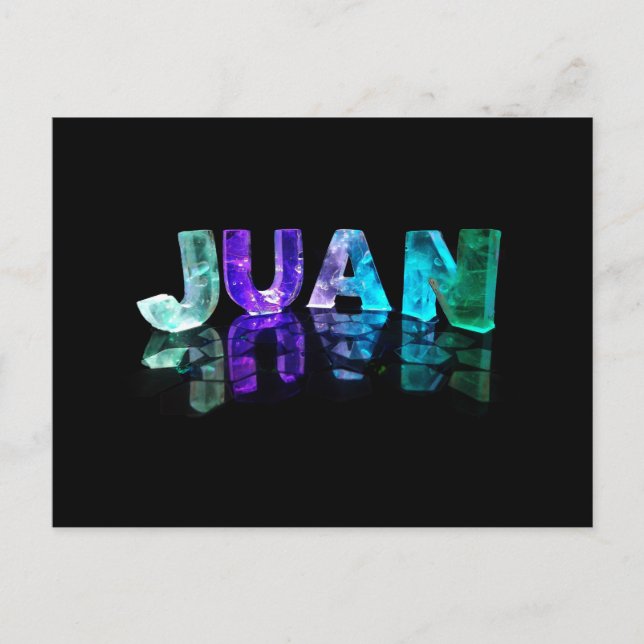 Namn Juan i 3D Ljus (fotografi) Vykort (Framsida)