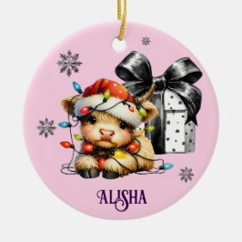 Namn jul Ornament Highland Cow