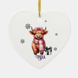 Namn jul Ornament Highland Cow