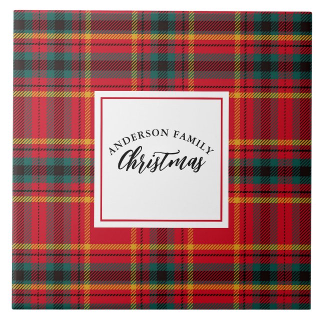 Namn,, Jul Tartan Play Kakelplatta (Framsidan)