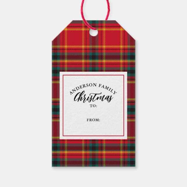 Namn,, Jul Tartan Play Presentetikett (Framsidan)