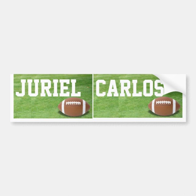 Namn Juriel & Carlos Football Sign/Dekal/magnet Bildekal (Framsidan)