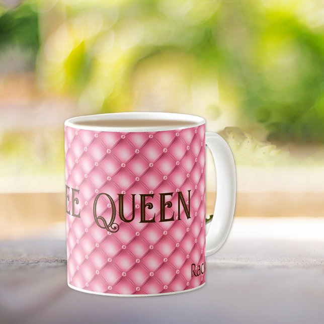 Namn, kaffedrottning, Rosa tuftad kaffe Mugg (Skapare uppladdad)