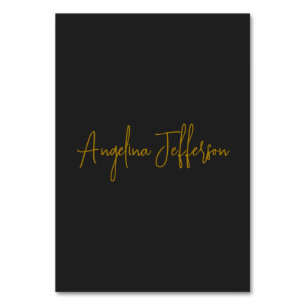 Namn Kalligrafi Professionell Elegant Guld Färg Bordsnummer