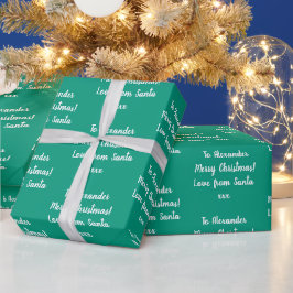 Namn Kärlek från Santa Emerald Grönt jul Presentpapper