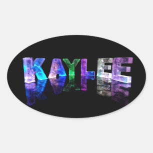 Namn Kaylee i 3D Ljus (foto) Ovalt Klistermärke