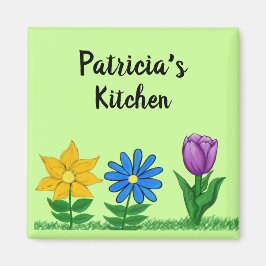 Namn Kitchen Blommigt Garden Magnets Magnet