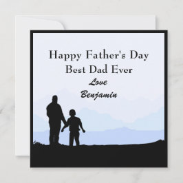 Namn-kort för bästa Pappa & son Silhouettes Fars d Inbjudningar