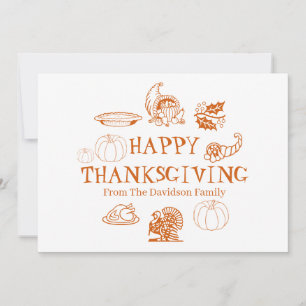 namn-kort för familjen Happy thanksgiving anpassni