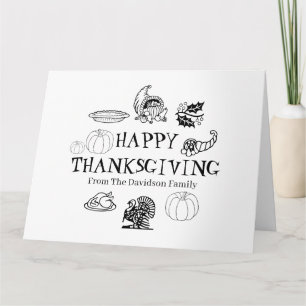 namn-kort för familjen Happy thanksgiving anpassni Kort