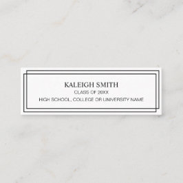 Namn-kort för Modern Black White Studenten