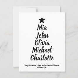 namn-kort för skriptfamiljen Julgran anpassningsba