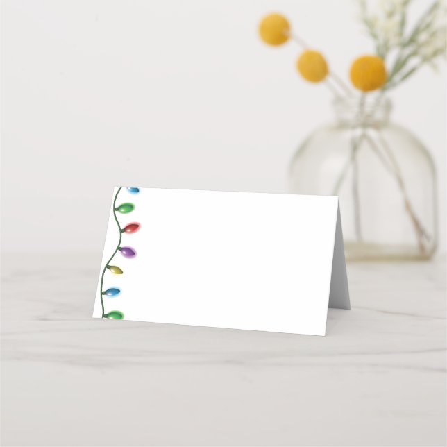 Namn-kort-jul-Ljus Placeringskort (Framsida)