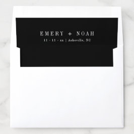 Namn Kuvert Liner Modern Sleek Black White
