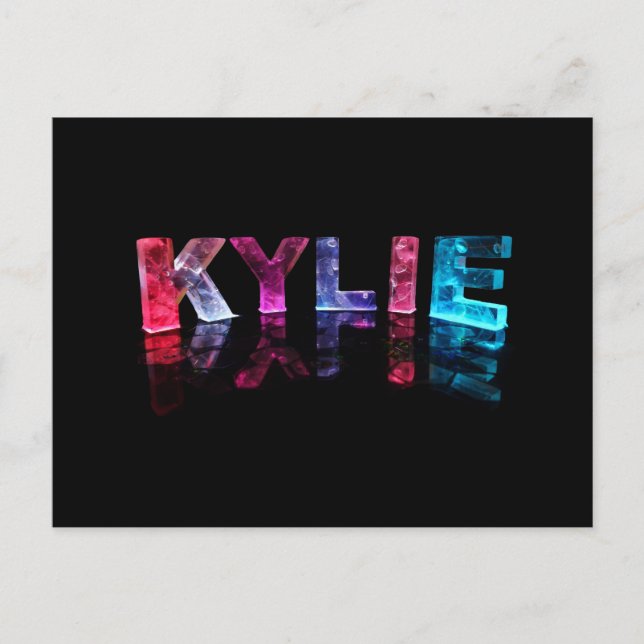 Namn Kylie i 3D Ljus (fotografi) Vykort (Framsida)