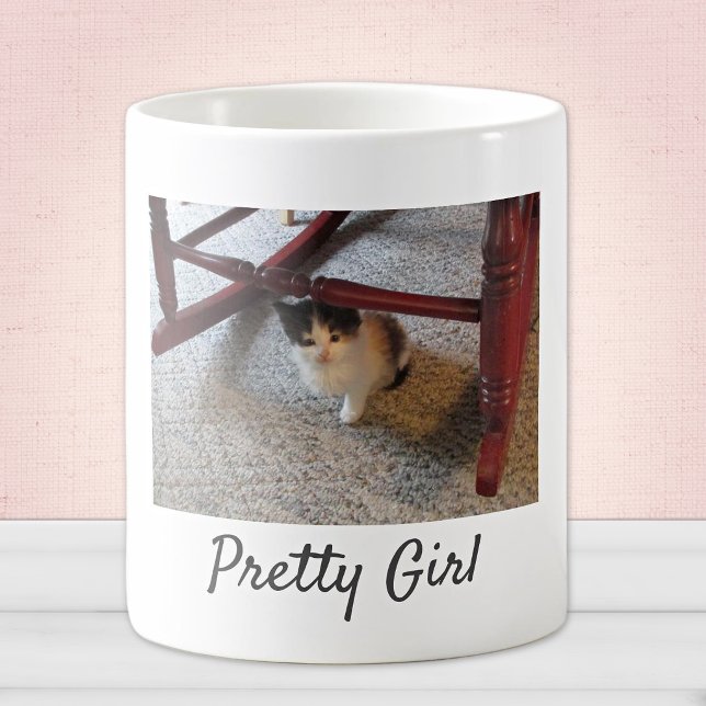 Namn, Lägg till Ditt Foto Sött Husdjur 11oz Kaffemugg (Skapare uppladdad)