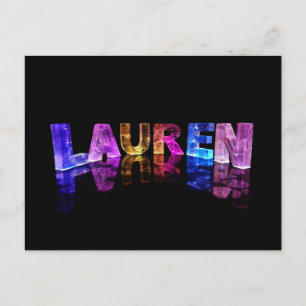 Namn Lauren i 3D Ljus (fotografi) Vykort