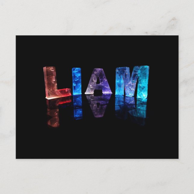 Namn-liam i 3D Ljus (foto) Vykort (Framsida)