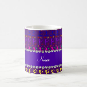 Namn lila regnbågsgymnastikstjärnor kaffemugg