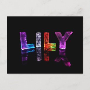 Namn Lily i 3D Ljus (fotografi) Vykort