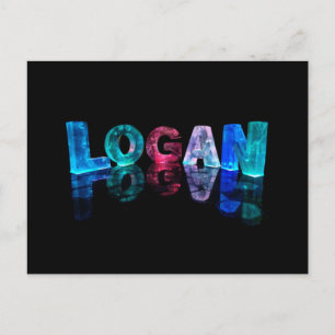 Namn Logan i 3D Ljus (foto) Vykort