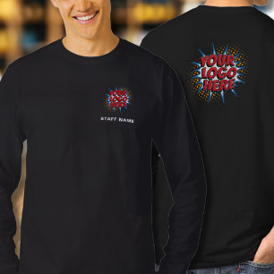 Namn & Logotyp Uppdatering Svart Långärmad T Shirt