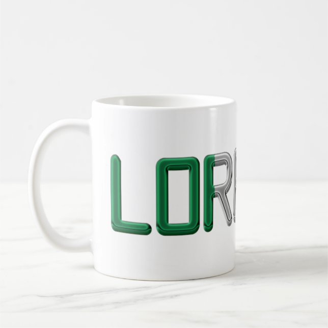Namn Lorenzo Italienska Flagga Typografi Kaffemugg (Vänster)