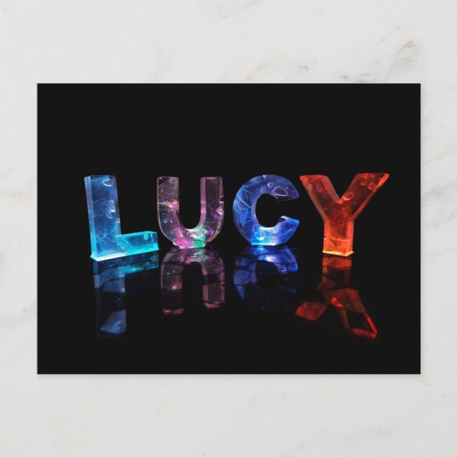 Namn Lucy i 3D Ljus (fotografi) Vykort (Framsida)