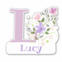 Namn Lucy med bokstaven L dekal Cut-Out
