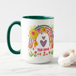 Namn Lycklig Regnbåge Cute Inspiritivity Coffe Mug Mugg