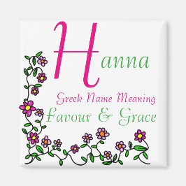 Namn Magnet Meaning, Hanna, Favor och Grace