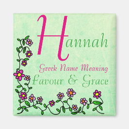 Namn Magnet Meaning, Hannah, Favor & Grace