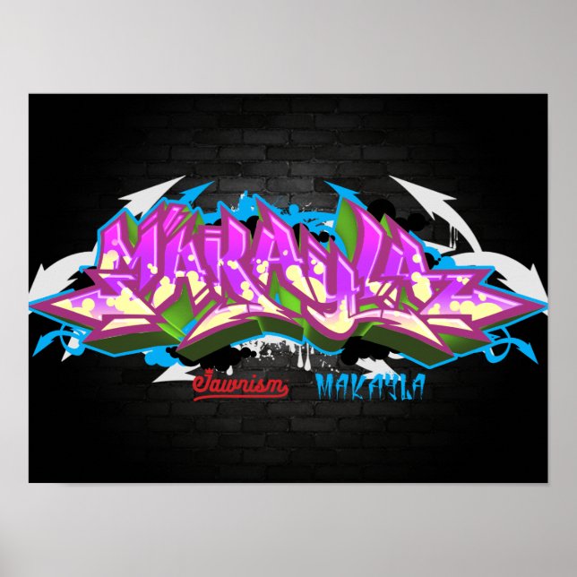 Namn Makayla i graffiti Poster (Framsidan)