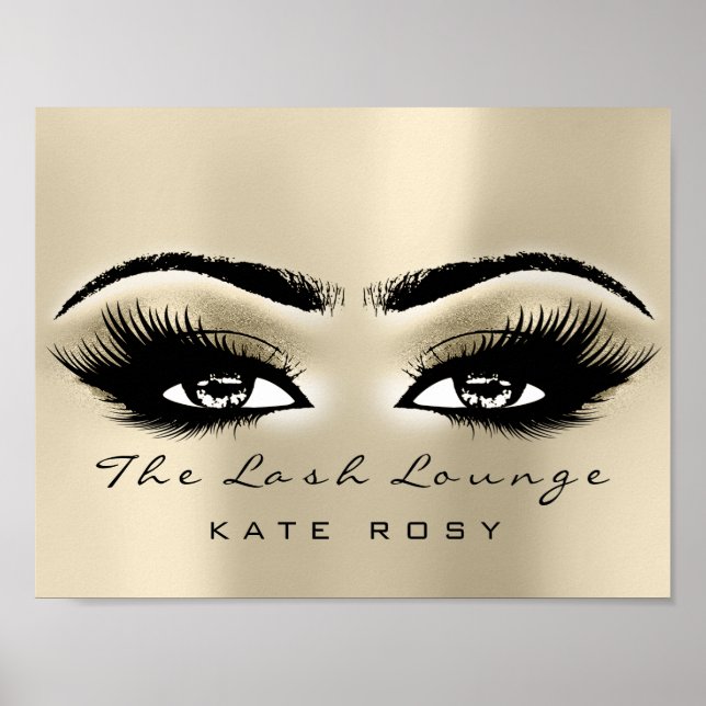 Namn Makeup Beauty Studio LashSalon Ivory Poster (Framsidan)