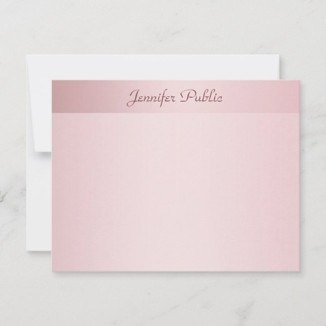 Namn-mall för ro Guld-kalligrafi för handskript Anteckningskort (Framsida)