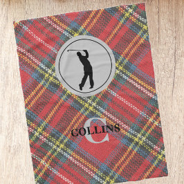 namn Man Golfer Royal Stewart Tartan Play Fleecefilt