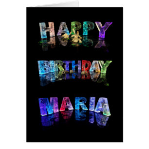 Namn Maria i 3D Ljus (Photoshop) Hälsningskort