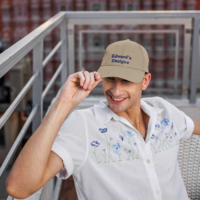 Namn, Marinblått Brodertråd Khaki Hatt Broderad Keps (Skapare uppladdad)